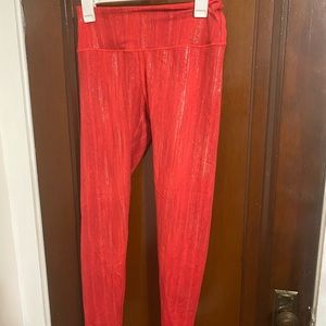 Victoria’s Secret Red & Gold Knockout Leggings